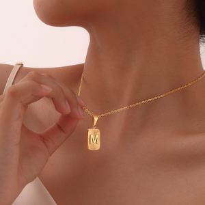 A-z Initiales Colliers Pour Femmes Filles Or Carré Pendentif Colliers Bijoux De Luxe Cadeaux <span class=keywords><strong>Pas</strong></span> <span class=keywords><strong>Cher</strong></span> Initial Colliers - Product Image 2