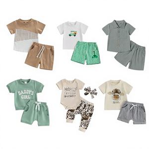 เสื้อผ้าเด็กแบรนด์ใหม่ โพลีเอสเตอร์ ชุดเดรสเด็กชายและเด็กหญิง อายุ 0 ถึง 12 ปี ขายส่งจากกวางตุ้ง - Product Image 1