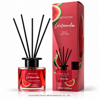 Diffuseur de parfum d'ambiance en verre avec bâtonnets en fibre, décoration aromatique pour la maison, vente en gros, fabricant, emballage personnalisé avec logo