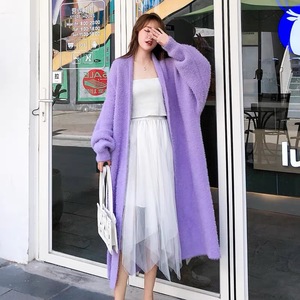 Kardigan Maxi Duster Gaya Santai 2026, Jaket Wanita Polos Tanpa Kancing, Pakaian Luar Kasual Musim Gugur Musim Dingin, Kardigan Panjang Berbulu, <span class=keywords><strong>Sweater</strong></span> - Product Image 5