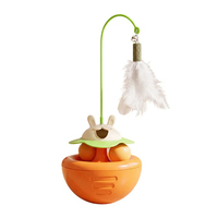Juguetes Interactivos para Mascotas: Set de Bolas para Gatos, Dispensador de Comida con Doble Pista de Bolas, Pluma y Campana, Juguetes de Enriquecimiento para Mascotas