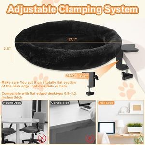 Ergonomic <b>Cat</b> Desk Bed <b>Perch</b> Clamp for Remote Workers Desktop Suspended <b>Cat's</b> Bed Nest - Product Image 3