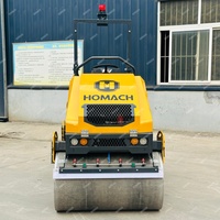 HOMACH 330KG - 8 Tonnes Mini Compacteur Vibratoire Autoporté à Double Tambour