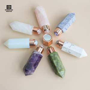 Bouteilles d'huile essentielle de Quartz blanc cristal clair avec boule roulante 10ml - Product Image 6