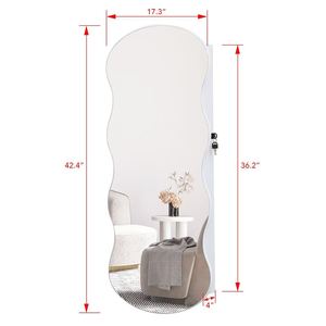 Armoire à pharmacie murale blanche moderne avec miroir et étagères de rangement pour salle de bain - Product Image 2