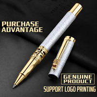 Stylos à bille en métal rose doré luxueux - Pointe fine de 1,0 mm - Logo personnalisé - Stylos sportifs pour usage promotionnel