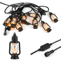 Guirlande lumineuse LED à ampoules effet flamme scintillante IP65, ampoules vintage pour Noël, Diwali, Ramadan, Eid, patio, jardin, fête, mariage, décoration