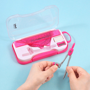 Foska đồ dùng học tập bán buôn vẽ la bàn hình học công cụ thước đo 8 miếng toán học thiết lập với shatterproof hộp lưu trữ - Product Image 5