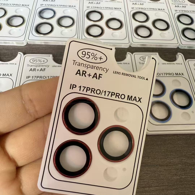 Eagle Eye Lens Film Metal Ring for iPhone 16 15 14 Pro 13 17 Pro Max Rear Tempered Glass Camera Lens Protector With Removal Tool