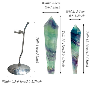 Nouvelle Arrivée : Pointe de Cristal de Fluorite Naturelle, Pierre de Guérison Spirituelle, Tours de Fluorite Colorées avec Support pour Décoration - Product Image 2