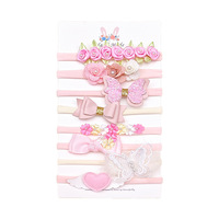 8 pièces/ensemble d'accessoires pour cheveux de bébé nouveau-né, nœuds mignons, cœurs, ailes de papillon, fleurs, bandeaux pour bébé en nylon doux