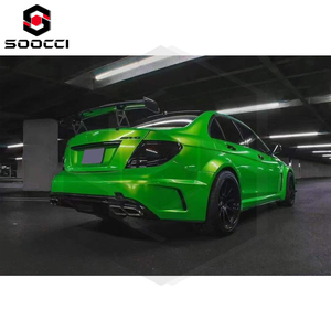Kit per il corpo largo stile serie nera per Mercedes-Benz classe C <span class=keywords><strong>AMG</strong></span> W204 C63 parafanghi posteriori del <span class=keywords><strong>paraurti</strong></span> anteriore del motore minigonne laterali Spoiler - Product Image 3
