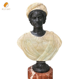 Sculptures de buste féminin de conception classique <span class=keywords><strong>Statue</strong></span> de femme <span class=keywords><strong>africaine</strong></span> noire <span class=keywords><strong>en</strong></span> marbre - Product Image 2
