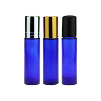 Haute qualité petit paquet de soins de la peau bouteilles bleu clair rouleau sur bouteille vide bouteille en verre pour huiles essentielles