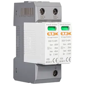 Protecteur de surtension ETEK Class T2 DC 2P 40kA pour système solaire 600VDC SPD