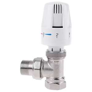 Valvola Termostatica per Radiatore in Ottone 1/2\", 3/4\", 1\", Tipo Dritto e Angolare, Valvola di Controllo Automatico della Temperatura per Riscaldamento a Pavimento - Product Image 1