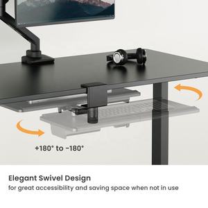 Étagère de bureau <span class=keywords><strong>ergonomique</strong></span> à pince pour ordinateur avec repose-poignet et <span class=keywords><strong>tiroir</strong></span> de rangement pour la maison et le bureau - Product Image 2