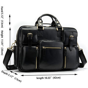 Men's Genuine Leather Large Capacity <b>Messenger</b> <b>Bag</b> Durable Foldable Briefcase with <b>Laptop</b> and Travel Handbag - Product Image 5
