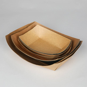 Custom Printed Logo Food Grade <b>Paper</b> Fried Chicken Delivery Take Out Boxes and Boat Food <b>Trays</b> for Fast Food Packaging - Product Image 1