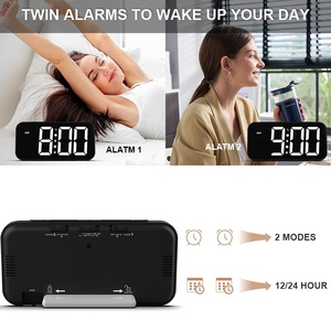 Led Và Gương Bàn Đồng Hồ Lớn Hiển Thị 12/24 Giờ Hiện Đại Điện Tử Đồng Hồ Báo Thức Cho Phòng Ngủ Nhà Phòng Khách Văn Phòng - Product Image 4