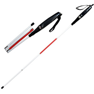 Pôle de guidage pour évitement d'obstacles à détection intelligente Alarme électronique à ultrasons Guidage vocal Canne aveugle avec poignée en caoutchouc - Product Image 4