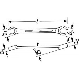 HAZET - 612-17X19 Llave de extremo de caja doble abierta Perfil hexagonal exterior con cabezas en ángulo de 15 °-LLAVES EAN 4000896025152 - Product Image 2