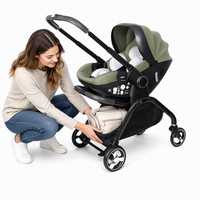 Poussette de voyage de luxe pliable 3-en-1 Kidilo en alliage d'aluminium de haute qualité avec capacité de charge de 15 kg pour bébés de 0 à 6 mois