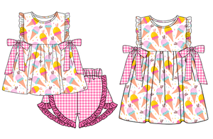 Conjuntos de Shorts Casuales Personalizados de Algodón y Spandex para Primavera/Otoño, Transpirables, con Estampado, para Niñas Pequeñas, con Volantes y Lazos - Product Image 3