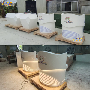 Mesa de Recepción para <span class=keywords><strong>Centro</strong></span> Médico, Diseño Único en Forma de Ola, Superficie Sólida Acrílica, Mesa de Recepción para Salón Dental - Product Image 6