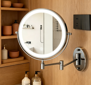 Round LED <b>Vanity</b> <b>Mirror</b> Dimmable Touch Control 360 Degree Rotation Wall Mounted <b>Makeup</b> <b>Mirror</b> for Bathroom - Product Image 1