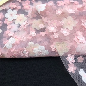 Tela de encaje con diseño bonito para vestido de niños, tela de tul con flores suaves de nailon 100, estampado de farol DTY para boda, gran oferta - Product Image 4