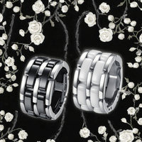 Fabrikneue 8mm Keramikring-Rohlinge mit zwei Rillen, handgefertigt, DIY-Einlage, IGI-zertifiziert, nautischer Stil, für Hochzeiten, Verlobungen, Geschenke