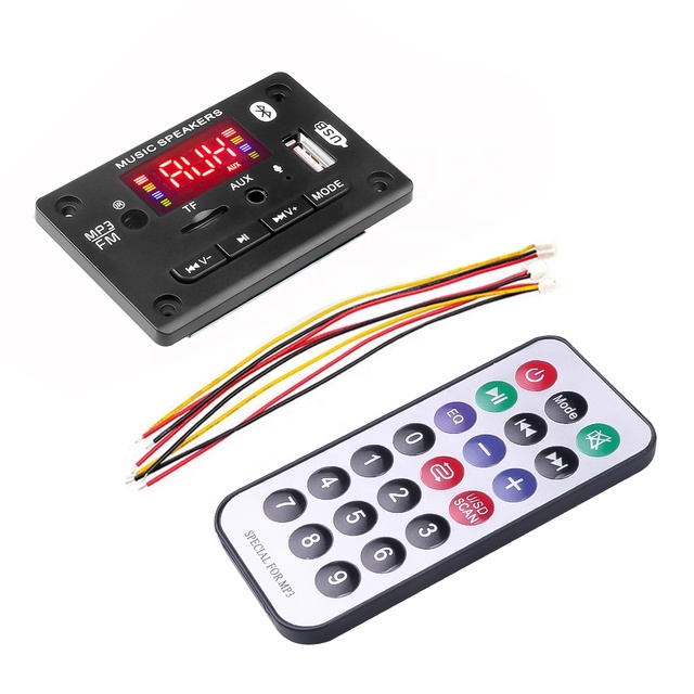 5.0 MP3 Decoder Decoding Board Module 5v 12v Car USB MP3 Player WMA WAV TF Card Slot USB FM Remote Board Module