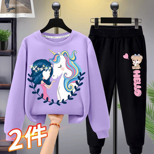 Nouvel Ensemble Décontracté d'Automne 2025 pour Filles, Ensemble Deux Pièces Rose Chatons Style Occidental en Tissu Coton pour Enfants de 7 Ans - Product Image 3