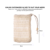 Sac à savon réutilisable en coton naturel, sans plastique, exfoliant, en maille moussante, avec logo personnalisé, pour le nettoyage du corps sous la douche, cadeau