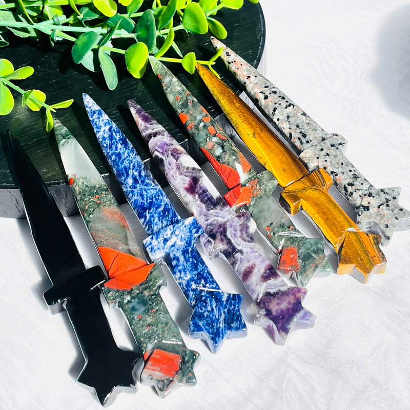 Wholesale Handmade Natural Stone Sword Carving