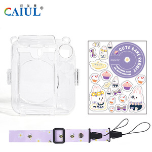 Caiul Anında Baskı Fotoğraf Makinesi Sert Çantası Koruyucu Şeffaf Kılıf Fujifilm <span class=keywords><strong>Instax</strong></span> Mini 12 Ayarlanabilir Askılı Modern Şık Tasarım 0.18kg - Product Image 1