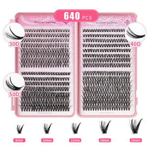 STARSCOLORS DIY Cluster Lashes Trays Pre Cut Segment Private Label Promade Fans Press on Eyelashes Books Lash Extension Kit - Product Image 3
