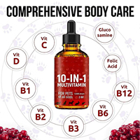 OEM Natural 10-en-1 Pet Vitamins Natural Glucosamina Líquido Gotas Suplemento multivitamínico para perros y gatos Bajo Moq