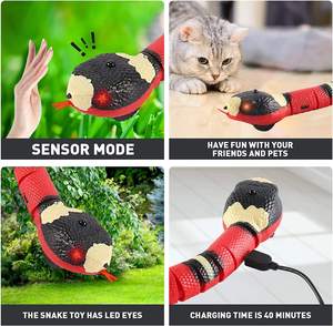 <span class=keywords><strong>Jouet</strong></span> interactif intelligent pour animaux de compagnie, <span class=keywords><strong>serpent</strong></span> électrique pour chat, <span class=keywords><strong>serpent</strong></span> réaliste <span class=keywords><strong>qui</strong></span> <span class=keywords><strong>bouge</strong></span> avec des yeux LED et détection automatique pour un jeu actif - Product Image 5