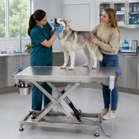 Table d'opération vétérinaire XY ACS02 avec réglage électrique de la hauteur, surface en acier inoxydable et structure de support stable