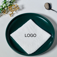 Serviettes en papier et serviettes de table jetables blanches personnalisées, 2 plis, en pâte recyclée, pour mariage, restaurant, café, avec logo personnalisé