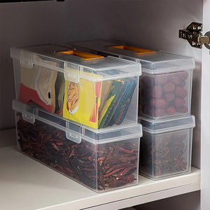 6 Grids Sealed Plastic <b>Storage</b> <b>Box</b> With Handle Portable Large Capacity Spice <b>Storage</b> Container Clear Kitchen Organizer - Product Image 4