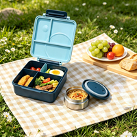 Boîte à lunch pour enfants personnalisée de couleur violette, sans BPA, avec compartiments, étanche, en plastique, pour l'école