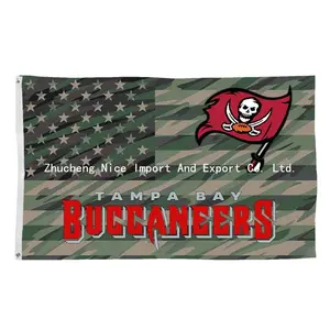 Tampa Bay Buccaneers 3x5 ft Flagge 100D Polyester grün grün Amerika Alle 32 Team Banner mit Ösen