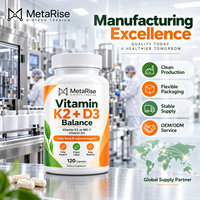 Capsules de Vitamine K2 D3 à Marque Blanche OEM, Complément Alimentaire pour la Nutrition Cardiovasculaire et Osseuse, 120 Comprimés