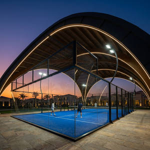 Pista de Pádel con Techo Panorámico para Interior y Exterior, Venta al Por Mayor de Fábrica, 20X10M, Equipamiento de <span class=keywords><strong>Tenis</strong></span> - Product Image 1