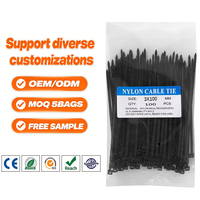 100 pièces Pack 380mm 200mm 250mm 300mm 400mm OEM usine autobloquant Nylon 66 sangles d'attache de câble attaches à glissière en plastique ne se cassent jamais