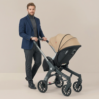 Poussette bébé 4 en 1 en alliage d'aluminium personnalisée, pliable, légère, de luxe, pour voyages en plein air, vente en gros, usine chinoise