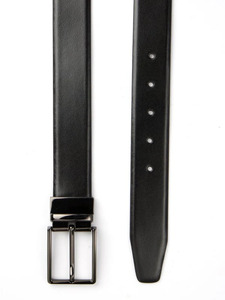 Ceinture en cuir décontractée pour homme avec boucle à ardillon classique, finition premium, sangle réglable pour tenue de bureau et décontractée - Product Image 2